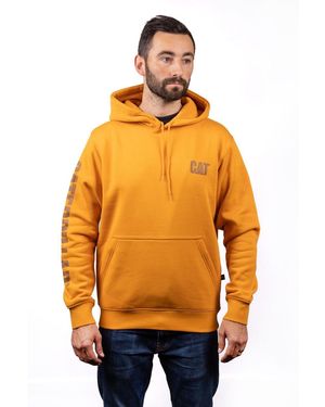Caterpillar Trademark Banner Cotton Hooded Sweatshirt - Orange