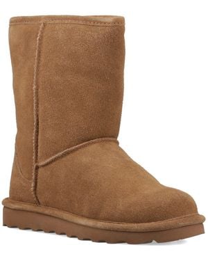 BEARPAW Elle Short Suede Hickory Boots - Brown