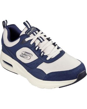 Skechers Skech-Air Court - Yatton Leder Navy/Natural Sneaker - Blau