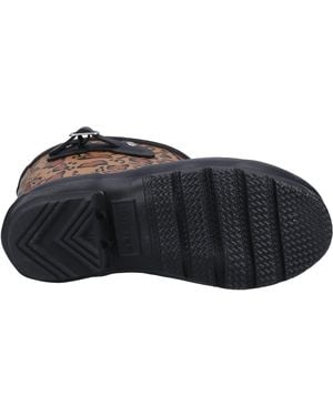 HUNTER Original Short Leopard Print Stivali Di Gomma Da Donna - Nero