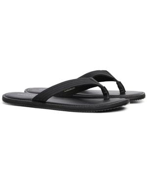 Jack & Jones Washton Leather Anthracite Flip Flops - Black