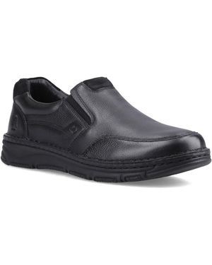 Hush Puppies Franco Slip On Leather Loafers - Black