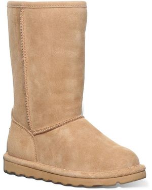BEARPAW Elle Tall Suede Girl's Coffee Winter Knee High Boots - Natural