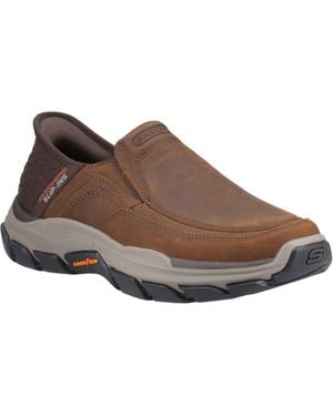 Skechers Respected Elgin 204810Ww-Cdb Dark Slip On Shoes - Brown