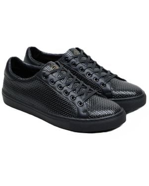 Antique Rogue Kimber Patent Pu Leather Trainers - Black