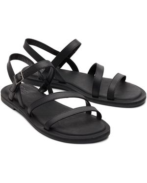 TOMS Kira Leather Sandals - Black