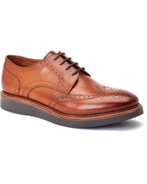 Base London Joe Leather Burnt Brogues Shoes - Brown
