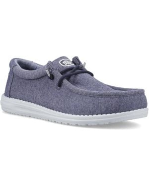 HEYDUDE Wally Stretch Jersey Cotton Moccasins Shoes - Blue