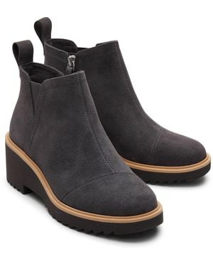 TOMS Maude Leather Forged Iron Boots - Black