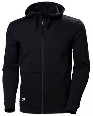 Helly Hansen Manchester Zip Cotton Hooded Sweatshirt - Black