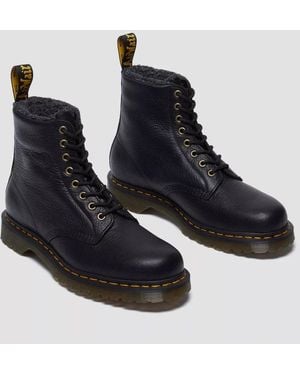 Dr. Martens 1460 Wl Grizzly Leather Boots - Black