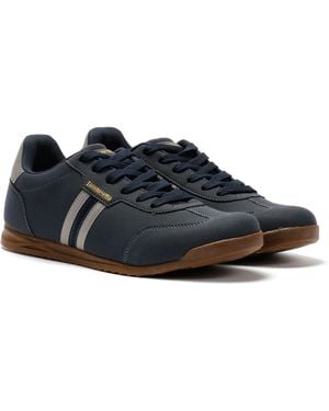 Lambretta Tackle /Charcoal Trainers - Blue