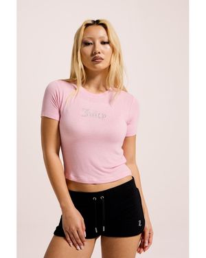 Juicy Couture Sheer Fitted Tee 'S - Pink