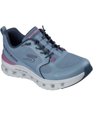 Skechers Glide-Step Pro Textile Slate Mesh/ Trim Trainers - Blue