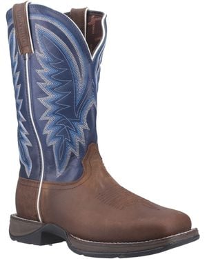 Durango Rebel Leather Saddle/Demin Boots - Brown