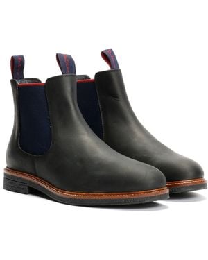 Ben Sherman Walker Chelsea Leather Boots - Blue