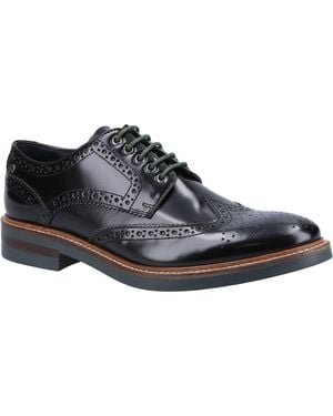 Base London Woburn Excel Leather Brogues Shoes - Black