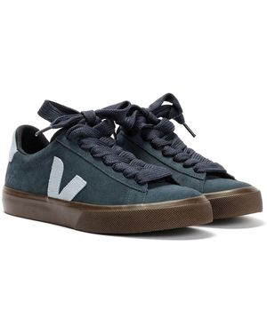 Veja Campo Suede Nautico Steel Eagle Trainers - Blue