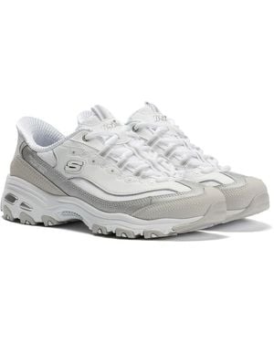 Skechers Slip-Ins D'Lites Smooth Trainers - White