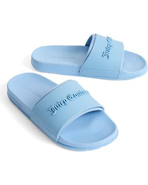 Juicy Couture Embossed Pvc Dusk Slides - Blue