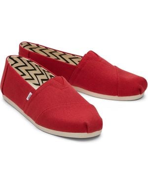 TOMS Alpargata 100% Cotton Espadrilles - Red