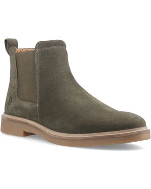 Hush Puppies Gareth Chelsea Leather Khaki Boots - Brown