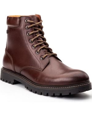 Base London Nickel Leather Ankle Boots - Brown
