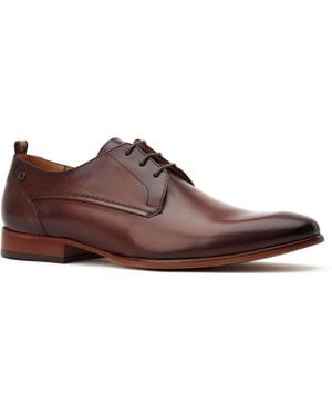 Base London Gambino Excel Leather Burnt Lace-Up Shoes - Brown