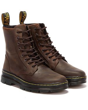 Dr. Martens Combs Leather Boots - Brown