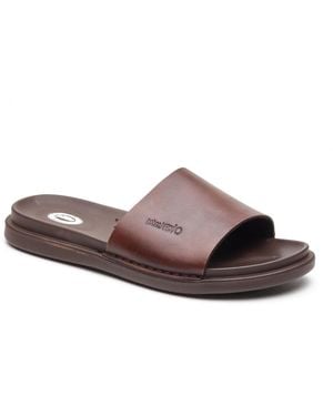 Base London Albany Leather Slides - Brown