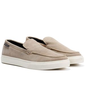 Ben Sherman Almer Suede Stone Loafers - Natural
