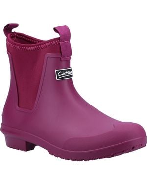 Cotswold Grosvenor Tpr+Neoprene Berry Wellington Boots - Purple