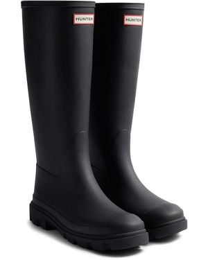 HUNTER Downpour Tall Rubber Wellington Boots - Black