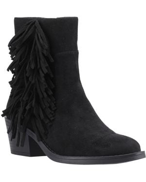 Rocket Dog Yankee Faux Suede Heeled Ankle Boots - Black