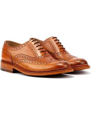Ben Sherman Sugarman Brogue Leather Tan Lace-Up Shoes - Brown
