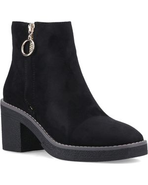 ONLY Babette Polyurethane Heeled Ankle Boots - Black