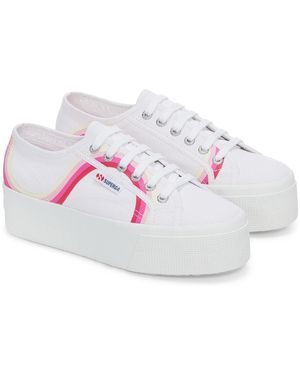 Superga 2790 Round Stripes Cotton /Shaded Trainers - White