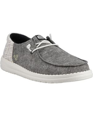 HEYDUDE Wendy Funk Surf Baja Cotton Blend /Multi Moccasins Shoes - Grey
