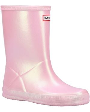HUNTER First Nebula Rubber Bella Wellington Boots - Pink