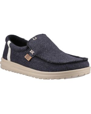 HEYDUDE Mikka Jute Linen /Irish Cream Moccasins Shoes - Blue