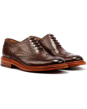 Ben Sherman Sugarman Brogue Leather Mocha Lace-Up Shoes - Brown