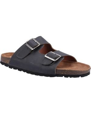 Hush Puppies Nash Slider Leather Sandals - Brown