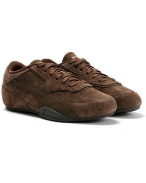 PUMA Bella Mina Suede Chocolate Trainers - Brown