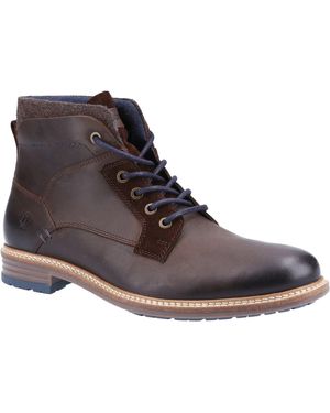 Hush Puppies Joel Bottes En Cuir - Marron