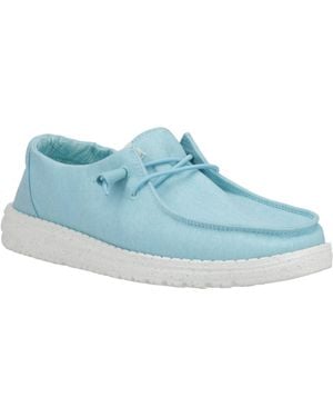 HEYDUDE Wendy Canvas 100% Cotton Shoes - Blue