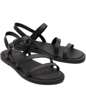 TOMS Kira Leather Sandals - Black