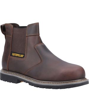 CAT Safety Caterpillar Powerplant Dealer Nubuck Safety Boots - Brown