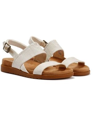 TOMS Marin Slingback Textile Natural Sandals - Metallic