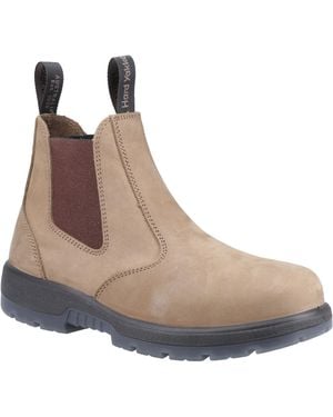 Hard Yakka Outback Leather Crazyhorse Safety Boots - Brown