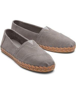 TOMS Alpargata Leather Wrap Leather Espadrilles - Grey